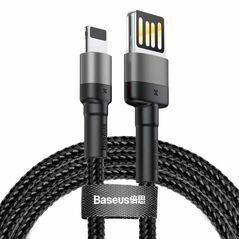 Baseus  Cafule Double-sided USB Lightning Cable 1.5A 2m Gray+Black (CALKLF-HG1) (BASCALKLF-HG1) έως 12 άτοκες Δόσεις