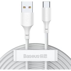 Baseus Simple Wisdom Regular USB 2.0 Cable USB-C male - USB-A male Λευκό 1.5m (TZCATZJ-02) (BASTZCATZJ-02) έως 12 άτοκες Δόσεις