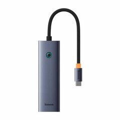 Baseus UltraJoy USB 3.0 Hub 4 Θυρών με σύνδεση USB-C Γκρι (B0005280A813-03) (BASB0005280A813-03) έως 12 άτοκες Δόσεις