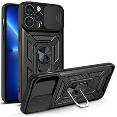 Hybrid Armor Camshield case for iPhone 13 Pro Max armored case with camera cover black 9145576268001