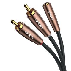 Ugreen cable audio cable 3.5mm mini jack (female) - 2RCA (male) 5m brown (AV198 60988) 6957303869985