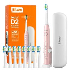 Bitvae Sonic toothbrush with tips set, holder and case D2 (pink) 061815 6973734201033 D2Pink+holder+case έως και 12 άτοκες δόσεις