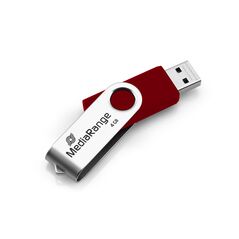 MediaRange USB flash drive, 4GB, red/silver (MR907-RED) έως 12 άτοκες Δόσεις
