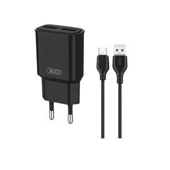 XO - L92C wall charger 2x USB + + MicroUSB cable 2,4A Black XO-L92Cm-BK 75433 έως 12 άτοκες Δόσεις