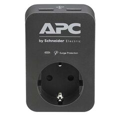 APC Essential SurgeArrest Πρίζα Ασφαλείας 1 Θέσης + 2 USB Black (PME1WU2B-GR) (APCPME1WU2B-GR) έως 12 άτοκες Δόσεις