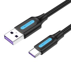 Vention USB 2.0 A to USB-C Cable Vention CORBF 5A 1m Black PVC 056535 6922794749504 CORBF έως και 12 άτοκες δόσεις