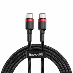 Baseus USB-C PD Baseus Cable Cafule PD 2.0 QC 3.0 60W 1m (black and red) 018321  CATKLF-G91 έως και 12 άτοκες δόσεις 6953156285217