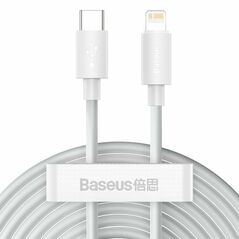 Baseus Baseus Simple Wisdom Data Cable Kit USB-C to Lightning PD 20W (2PCS/Set) 1.5m White 024159  TZCATLZJ-02 έως και 12 άτοκες δόσεις 6953156230323