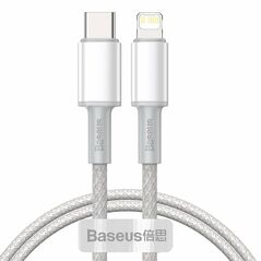 Baseus Baseus High Density Braided Cable Type-C to Lightning, PD,  20W, 1m (white) 024641  CATLGD-02 έως και 12 άτοκες δόσεις 6953156231924