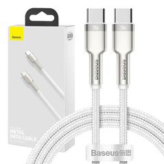 Baseus Cable USB-C to USB-C Baseus Cafule, 100W, 1m (white) 025143  CATJK-C02 έως και 12 άτοκες δόσεις 6953156202337