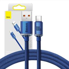 Baseus Baseus Crystal Shine cable USB to USB-C, 5A100W1.2m (blue) 030615  CAJY000403 έως και 12 άτοκες δόσεις 6932172602819