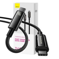 Baseus USB-C to USB-C cable Baseus Tungsten Gold 240W 2 m (black) 048623  CAWJ040101 έως και 12 άτοκες δόσεις 6932172628833