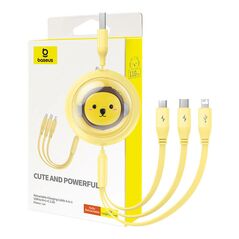 Baseus Charging Cable 3w1 Baseus USB to USB-C, USB-M, Lightning 3,5A, 1,1m (yellow) 054738  P10362900Y11-00 έως και 12 άτοκες δόσεις 6932172645496