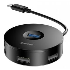 Baseus Round Box USB 3.0 Hub 4 Θυρών με σύνδεση USB-C (CAHUB-G01) (BASCAHUB-G01) έως 12 άτοκες Δόσεις