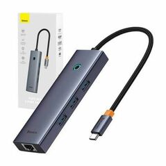 Baseus Ultrajoy 6 in 1 USB-C Docking Station με HDMI 4K PD Ethernet Γκρι (B00052807813-00) (BASB00052807813-00) έως 12 άτοκες Δόσεις