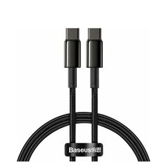Baseus Braided USB 2.0 Cable USB-C male - USB-C male Μαύρο 2m (CATWJ-A01) (BASCATWJA01) έως 12 άτοκες Δόσεις