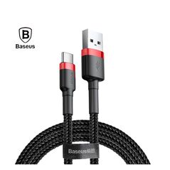 Baseus Cafule Braided USB 2.0 Cable USB-C male - USB-A male Black/Red 3m (CATKLF-U91) (BASCATKLF-U91) έως 12 άτοκες Δόσεις