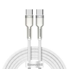 Baseus Cafule Metal Braided USB 2.0 Cable USB-C male - USB-C male Λευκό 2m  (CATJK-D02) (BASCATJK-D02) έως 12 άτοκες Δόσεις