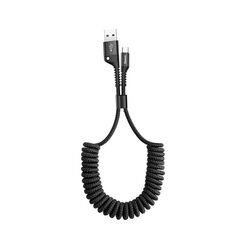Baseus Fish Eye Spiral USB 2.0 Cable USB-C male - USB-A male Μαύρο 1m (CATSR-01) (BASCATSR01) έως 12 άτοκες Δόσεις