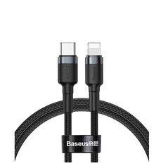 Baseus Cafule Braided USB 3.0 Cable USB-C male - Lightning Μαύρο 1m (CATLKLF-G1) (BASCATLKLF-G1) έως 12 άτοκες Δόσεις