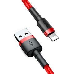 Baseus Cafule Braided USB to Lightning Cable Κόκκινο 3m  (CALKLF-R09) (BASCALKLF-R09) έως 12 άτοκες Δόσεις