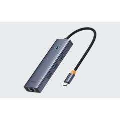 Baseus UltraJoy USB 3.0 Hub 3 Θυρών με σύνδεση USB-C Γκρι (B0005280A813-00) (BASB0005280A813-00) έως 12 άτοκες Δόσεις