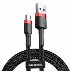 Baseus Cafule Braided USB 2.0 to micro USB Cable Black/Red 2m (CAMKLF-C91) (BASCAMKLF-C91) έως 12 άτοκες Δόσεις