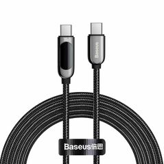 Baseus Display Braided USB 2.0 Cable USB-C male - USB-C male Μαύρο 2m (CATSK-C01) (BASCATSK-C01) έως 12 άτοκες Δόσεις