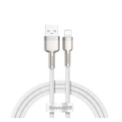 Baseus Braided USB to Lightning Cable Λευκό 1m (CALJK-A02) (BACALJKA02) έως 12 άτοκες Δόσεις