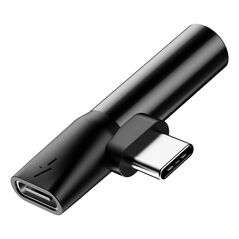 Baseus Audio Adapter USB-C to Mini Jack 3.5mm + USB-C Black (CATL41-01) (BASCATL41-01) έως 12 άτοκες Δόσεις