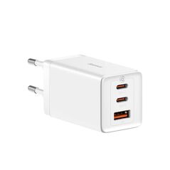 Baseus Φορτιστής Χωρίς Καλώδιο με Θύρα USB-A και 2 Θύρες USB-C 65W Quick Charge 3.0 Λευκός (GaN5 Pro) (CCGP120202) (BASCCGP120202) έως 12 άτοκες Δόσεις