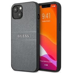 Guess case for iPhone 13 6,1&quot; GUHCP13MPSASBGR grey Saffiano Strap