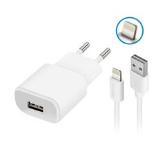 Forever TC-01 charger 1x USB 2A white + Lightning cable