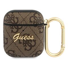 Guess case for AirPods GUA24GSMW brown 4G Script Metal Collection
