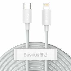 Baseus Baseus - (2 pack) Data Cable Simple Wisdom (TZCATLZJ-02) - Type-C to Lightning 20W, 480Mbps, 1.5m - White 6953156230323 έως 12 άτοκες Δόσεις