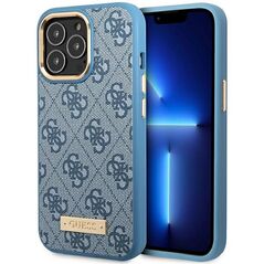 Guess case for iPhone 14 Pro Max 6,7&quot; GUHMP14XU4GPRB blue hard case 4G Logo Plate MagSafe 3666339070014