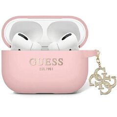 Guess case for Airpods Pro 2 GUAP2LECG4P pink Silicone 4G Strassed Charm 3666339171261