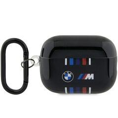 BMW case for AirPods Pro 2 BMAP222SWTK black TPU Multiple Colored Lines 3666339123871