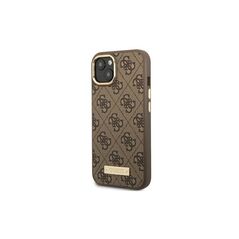 Guess case for iPhone 14 6,1&quot; GUHMP14SU4GPRW brown HC Magsafe 4G PU Logo Plate 3666339069902