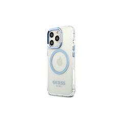 Guess case for iPhone 13 Pro / 13 6,1&quot; GUHMP13LHTRMB blue hard case Metal Outline Magsafe 3666339057237