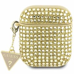 Guess case for AirPods 1 / 2 GUA2HDGTPD gold Rhinestone Triangle Charm 3666339120634
