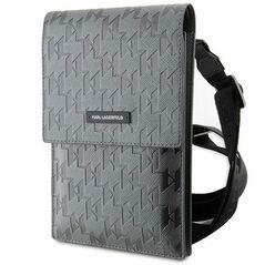 Karl Lagerfeld handbag for phone KLWBSAMSMG silver hardcase Phone Pounch Universal Saffiano Mono Plaque 3666339123369