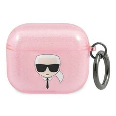 Karl Lagerfeld case for AirPods 3 KLA3UKHGP pink Glitter Karl`s Head 3666339030339
