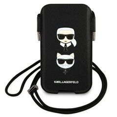 Karl Lagerfeld handbag for phone 6,1&quot; hardcase black KLHCP12MOPHKCK Saffiano Ikonik Karl&Choupette Head 3666339018696