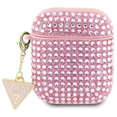 Guess case for AirPods 1 / 2 GUA2HDGTPP pink Rhinestone Triangle Charm 3666339120672