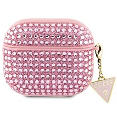 Guess case for AirPods 3 GUA3HDGTPP pink Rhinestone Triangle Charm 3666339120702