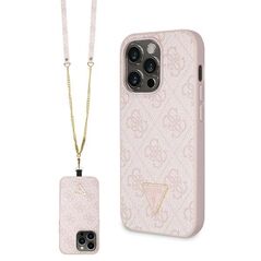 Guess case for iPhone 14 Pro 6,1&quot; GUHCP14LP4TDSCPP pink HC PU Leather Metal Logo Strass Crossbody 3666339147204