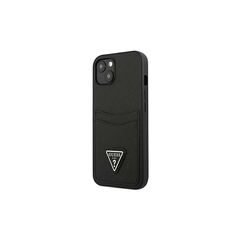 Guess case for IPhone 13 Mini 5,4&quot; GUHCP13SPSATPK hard case black Saffiano Double Card Triangle 3666339048082