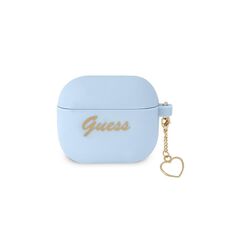 Guess case for Airpods 3 GUA3LSCHSB blue Silicone Heart Charm 3666339039059