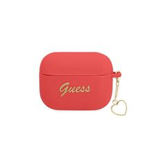 Guess case for Airpods Pro GUAPLSCHSR red Silicone Heart Charm 3666339039103